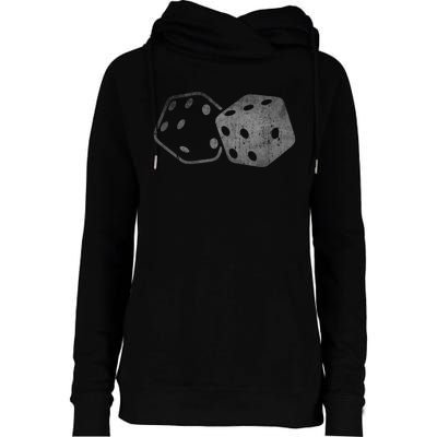 DICE Gambler Card Poker Craps Player Retro Vintage Men Women Womens Funnel Neck Pullover Hood