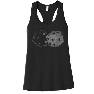 DICE Gambler Card Poker Craps Player Retro Vintage Men Women Women's Racerback Tank