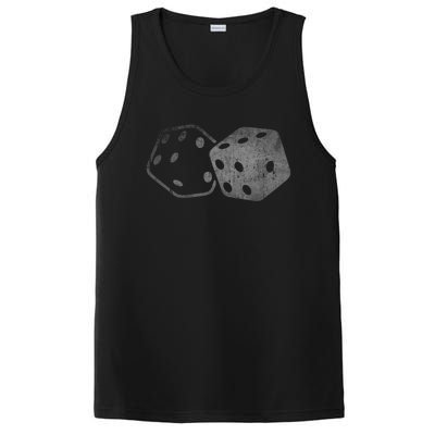 DICE Gambler Card Poker Craps Player Retro Vintage Men Women PosiCharge Competitor Tank