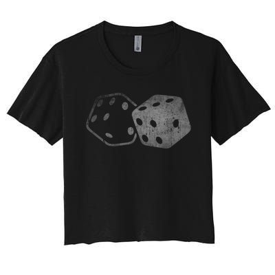 DICE Gambler Card Poker Craps Player Retro Vintage Men Women Women's Crop Top Tee