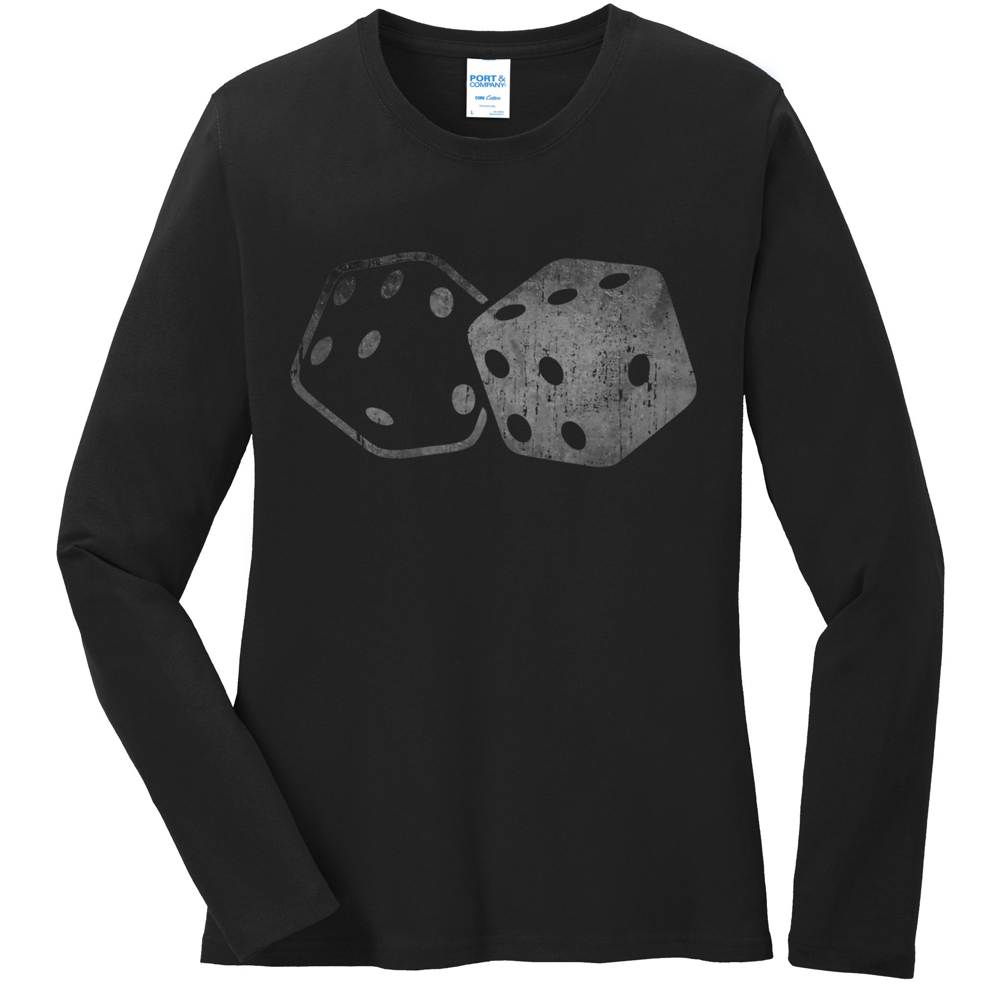 DICE Gambler Card Poker Craps Player Retro Vintage Men Women Ladies Long Sleeve Shirt