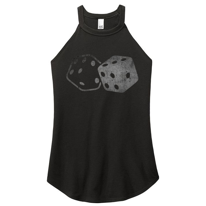 DICE Gambler Card Poker Craps Player Retro Vintage Men Women Women's Perfect Tri Rocker Tank