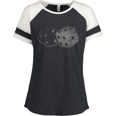 DICE Gambler Card Poker Craps Player Retro Vintage Men Women Enza Ladies Jersey Colorblock Tee