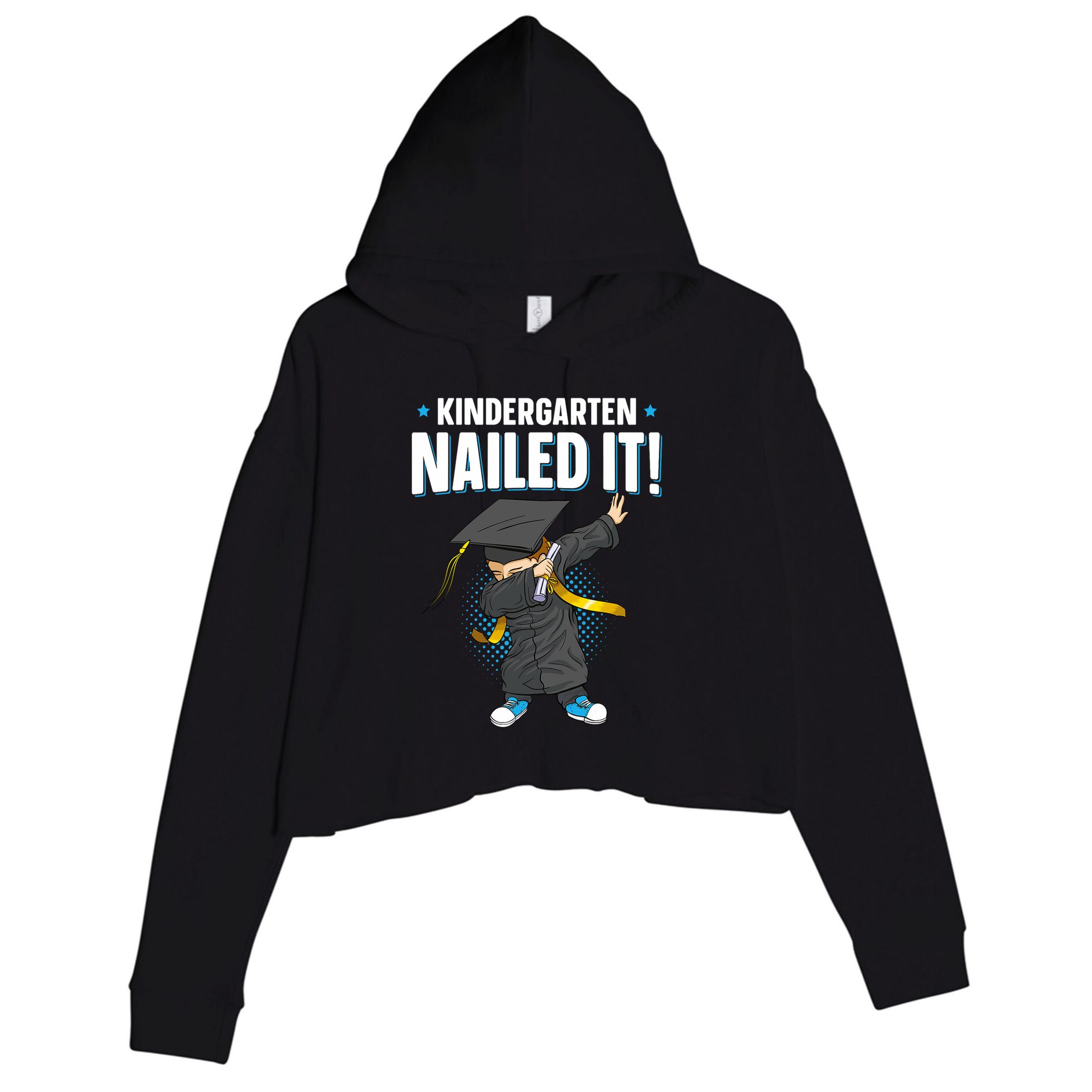 Dabbing Graduation Class Of 2025 Boy Kindergarten Nailed It Crop Fleece Hoodie