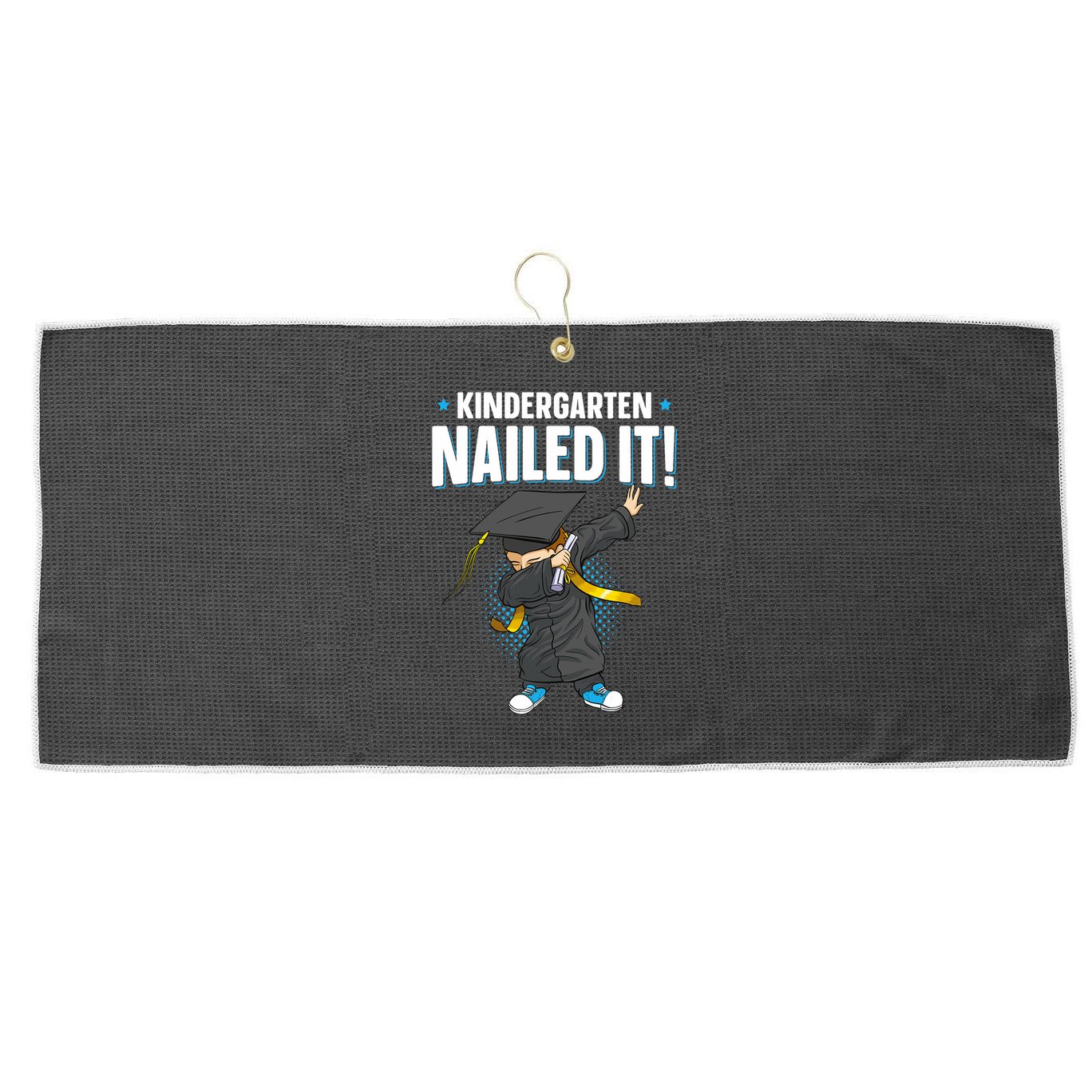 Dabbing Graduation Class Of 2025 Boy Kindergarten Nailed It Large Microfiber Waffle Golf Towel