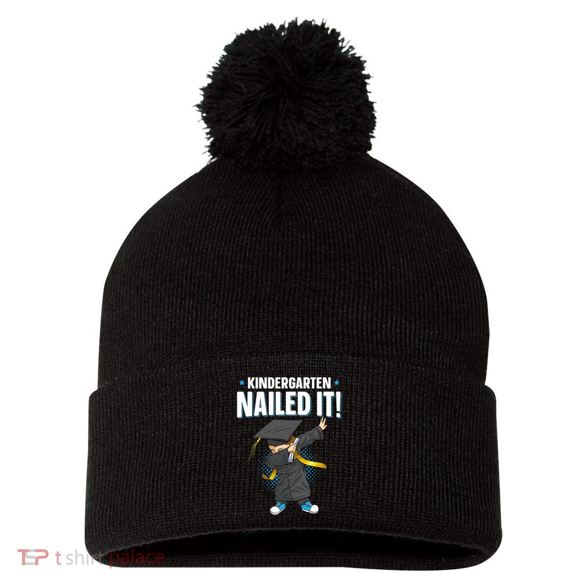 Dabbing Graduation Class Of 2025 Boy Kindergarten Nailed It Pom Pom 12in Knit Beanie