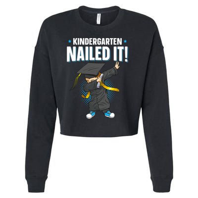 Dabbing Graduation Class Of 2025 Boy Kindergarten Nailed It Cropped Pullover Crew