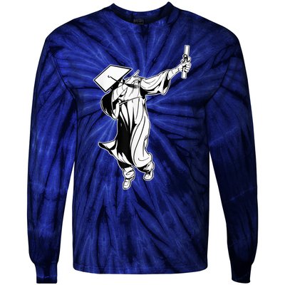 Dabbing Graduation Class Of Gift Men Funny Graduation Tie-Dye Long Sleeve Shirt