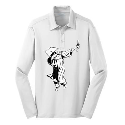 Dabbing Graduation Class Of Gift Men Funny Graduation Silk Touch Performance Long Sleeve Polo