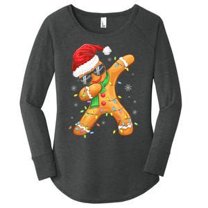 Dabbing Gingerbread Christmas Funny Xmas Dab Women's Perfect Tri Tunic Long Sleeve Shirt