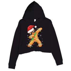 Dabbing Gingerbread Christmas Funny Xmas Dab Crop Fleece Hoodie