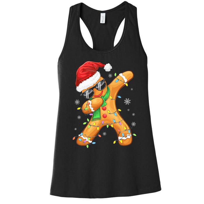 Dabbing Gingerbread Christmas Funny Xmas Dab Women's Racerback Tank