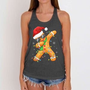 Dabbing Gingerbread Christmas Funny Xmas Dab Women's Knotted Racerback Tank