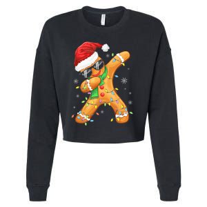 Dabbing Gingerbread Christmas Funny Xmas Dab Cropped Pullover Crew