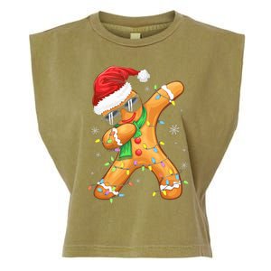 Dabbing Gingerbread Christmas Funny Xmas Dab Garment-Dyed Women's Muscle Tee