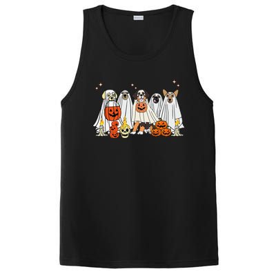 Dog Ghost Cute Dog Dressed As Ghost Funny Halloween Dog PosiCharge Competitor Tank