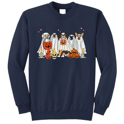 Dog Ghost Cute Dog Dressed As Ghost Funny Halloween Dog Sweatshirt