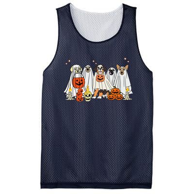 Dog Ghost Cute Dog Dressed As Ghost Funny Halloween Dog Mesh Reversible Basketball Jersey Tank