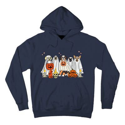 Dog Ghost Cute Dog Dressed As Ghost Funny Halloween Dog Tall Hoodie