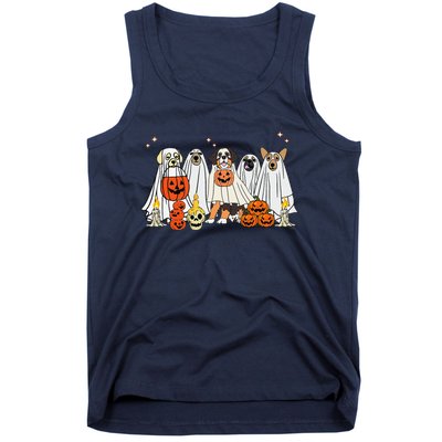 Dog Ghost Cute Dog Dressed As Ghost Funny Halloween Dog Tank Top