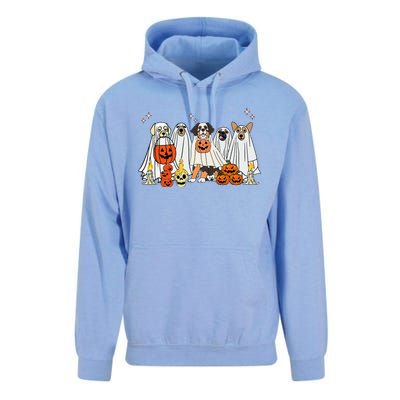 Dog Ghost Cute Dog Dressed As Ghost Funny Halloween Dog Unisex Surf Hoodie