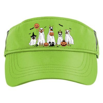 Dog Ghost Cute Dog Dressed As Ghost Funny Halloween Dog Adult Drive Performance Visor