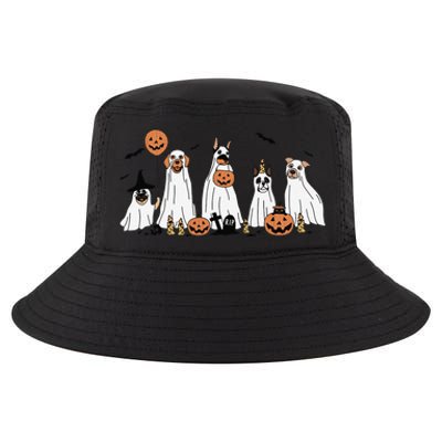 Dog Ghost Cute Dog Dressed As Ghost Funny Halloween Dog Cool Comfort Performance Bucket Hat