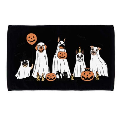 Dog Ghost Cute Dog Dressed As Ghost Funny Halloween Dog Microfiber Hand Towel