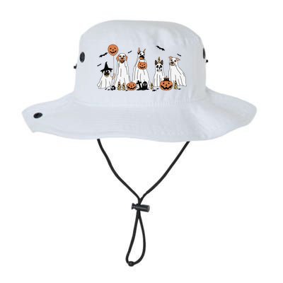 Dog Ghost Cute Dog Dressed As Ghost Funny Halloween Dog Legacy Cool Fit Booney Bucket Hat