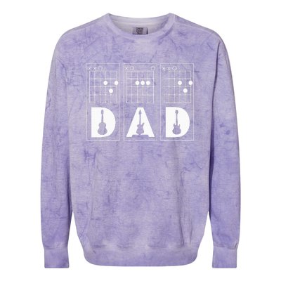 Dad Guitar Chord Funny Guitarist Gift Colorblast Crewneck Sweatshirt