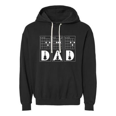 Dad Guitar Chord Funny Guitarist Gift Garment-Dyed Fleece Hoodie