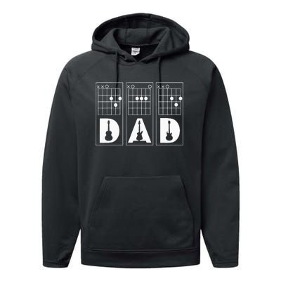 Dad Guitar Chord Funny Guitarist Gift Performance Fleece Hoodie