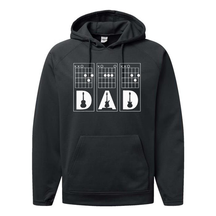 Dad Guitar Chord Funny Guitarist Gift Performance Fleece Hoodie