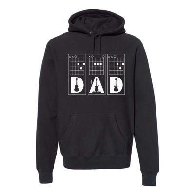 Dad Guitar Chord Funny Guitarist Gift Premium Hoodie