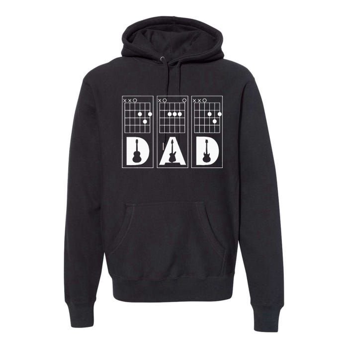 Dad Guitar Chord Funny Guitarist Gift Premium Hoodie