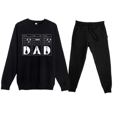 Dad Guitar Chord Funny Guitarist Gift Premium Crewneck Sweatsuit Set