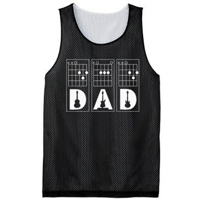 Dad Guitar Chord Funny Guitarist Gift Mesh Reversible Basketball Jersey Tank