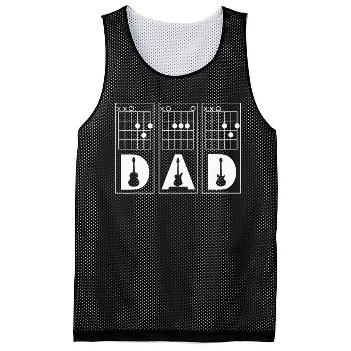 Dad Guitar Chord Funny Guitarist Gift Mesh Reversible Basketball Jersey Tank