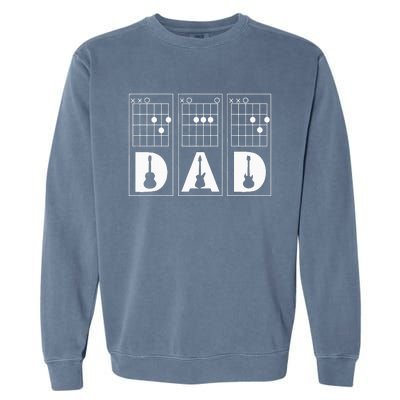 Dad Guitar Chord Funny Guitarist Gift Garment-Dyed Sweatshirt