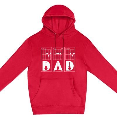 Dad Guitar Chord Funny Guitarist Gift Premium Pullover Hoodie