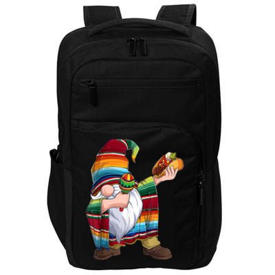 Dabbing Gnome Cinco De Mayo Taco Poncho Serape Mexican Impact Tech Backpack