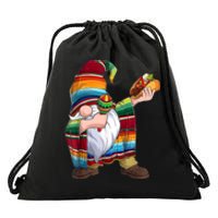 Dabbing Gnome Cinco De Mayo Taco Poncho Serape Mexican Drawstring Bag