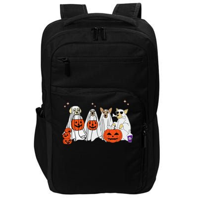 Dog Ghost Cute Dog Dressed As Ghost Funny Halloween Dog Impact Tech Backpack