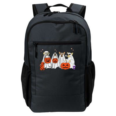 Dog Ghost Cute Dog Dressed As Ghost Funny Halloween Dog Daily Commute Backpack