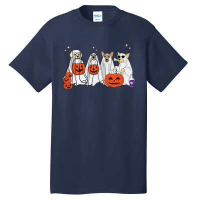 Dog Ghost Cute Dog Dressed As Ghost Funny Halloween Dog Tall T-Shirt