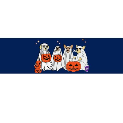 Dog Ghost Cute Dog Dressed As Ghost Funny Halloween Dog Bumper Sticker