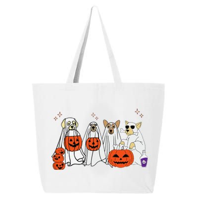 Dog Ghost Cute Dog Dressed As Ghost Funny Halloween Dog 25L Jumbo Tote