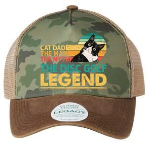 Disc Golf Cat The Disc Golf Legend Outfit Retro Sunset Legacy Tie Dye Trucker Hat