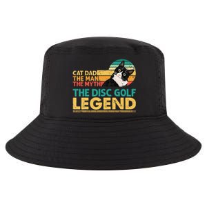 Disc Golf Cat The Disc Golf Legend Outfit Retro Sunset Cool Comfort Performance Bucket Hat