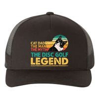 Disc Golf Cat The Disc Golf Legend Outfit Retro Sunset Yupoong Adult 5-Panel Trucker Hat